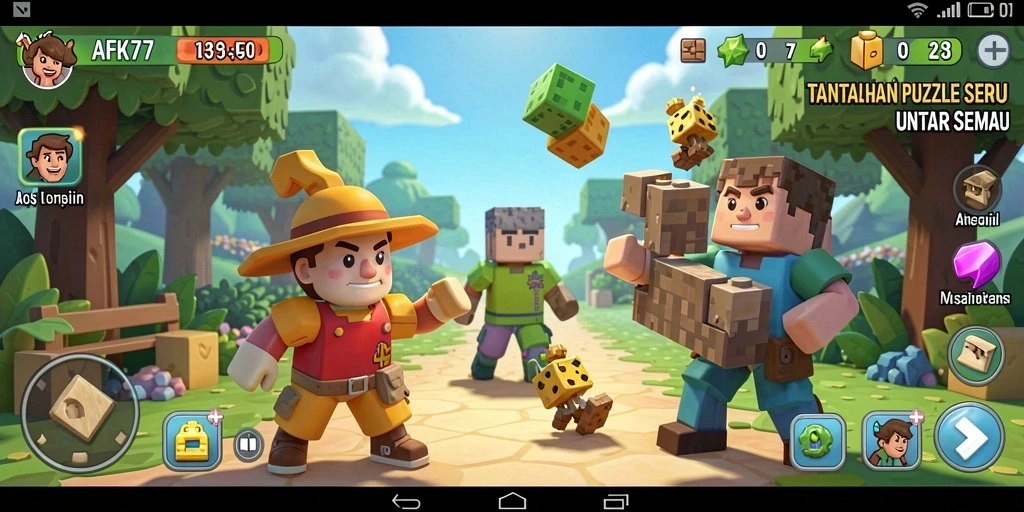 Tampilan gameplay seru dalam AFK77 dengan tantangan puzzle.