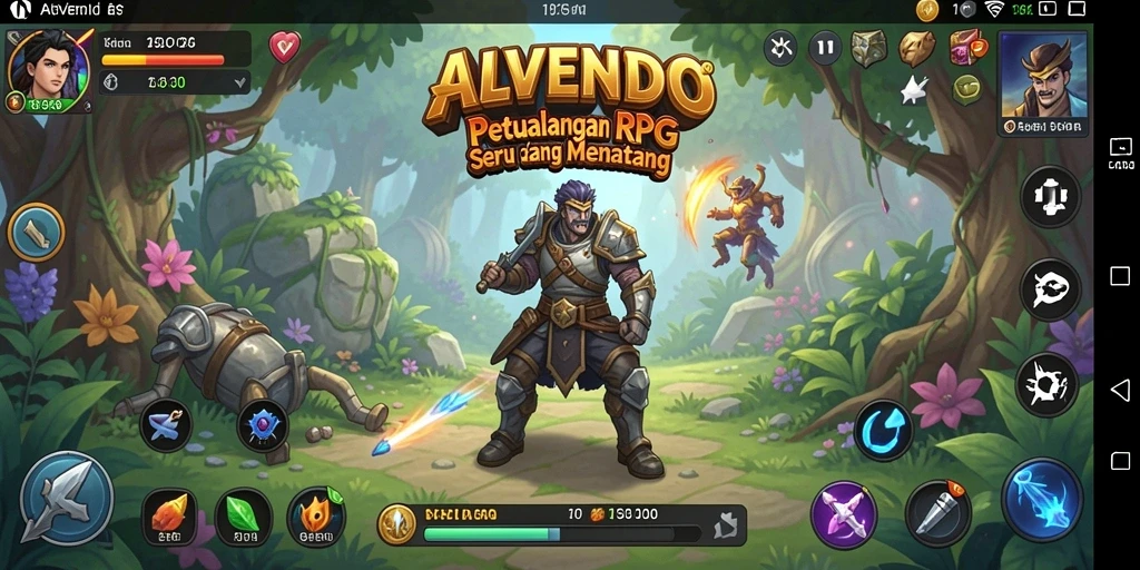 Tampilan screenshot gameplay ALVENDO menunjukkan pertempuran menarik dan grafik yang menakjubkan.