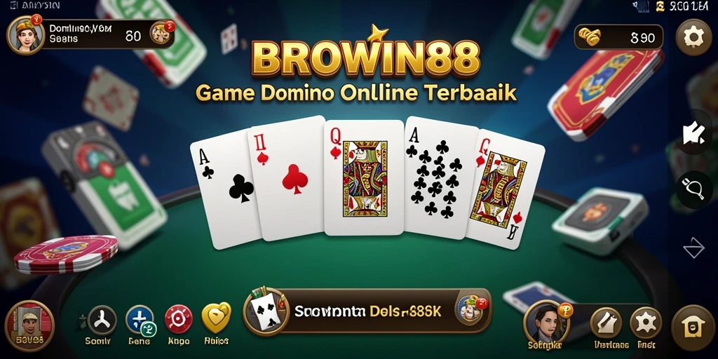 Tampilan seru saat bermain domino di BROWIN88