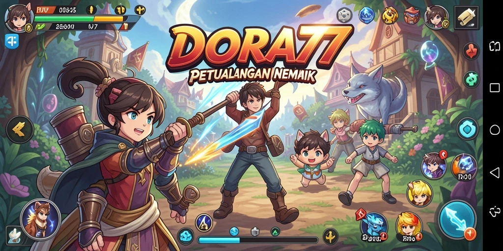 Tampilan gameplay DORA77 yang mengasyikkan dan mendebarkan.