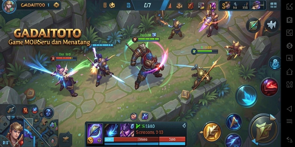 Tampilan gameplay seru GADAITOTO dalam pertempuran strategis.