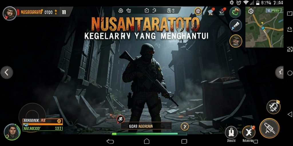 Screenshot gameplay menegangkan di NUSANTARATOTO dengan suasana Horror.