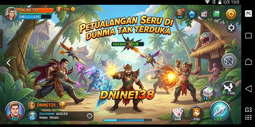 Tangkapan layar gameplay ONLINE138 menunjukkan petualangan di dunia fantastis.