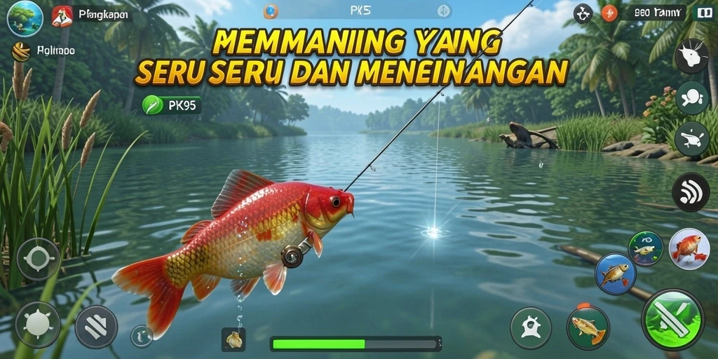 Tangkapan ikan besar di PK95 dengan latar belakang alam yang indah.