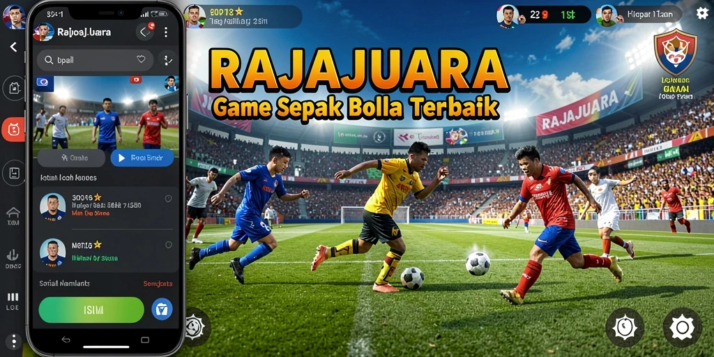 Tampilan gameplay menarik dari RAJAJUARA di lapangan sepak bola.