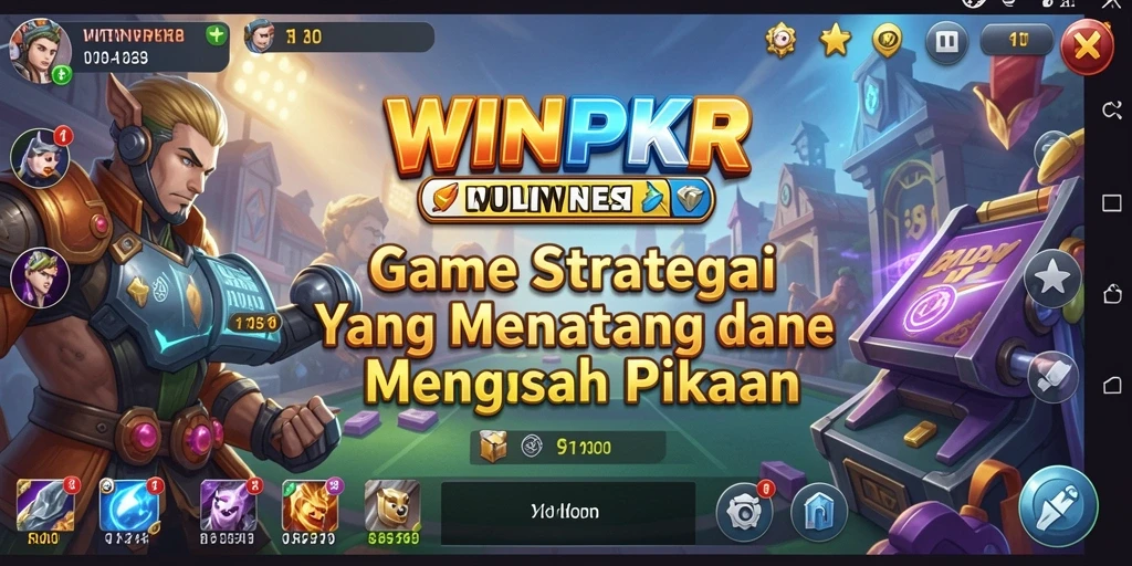 Tampilan grafik menarik dari WINPKR saat gameplay berlangsung.
